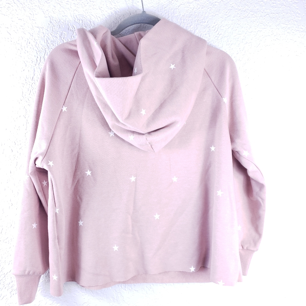 STORIA Stars Print Lace-Up Oversized Hoodie Mauve Pink Jacket - Picture 9 of 12